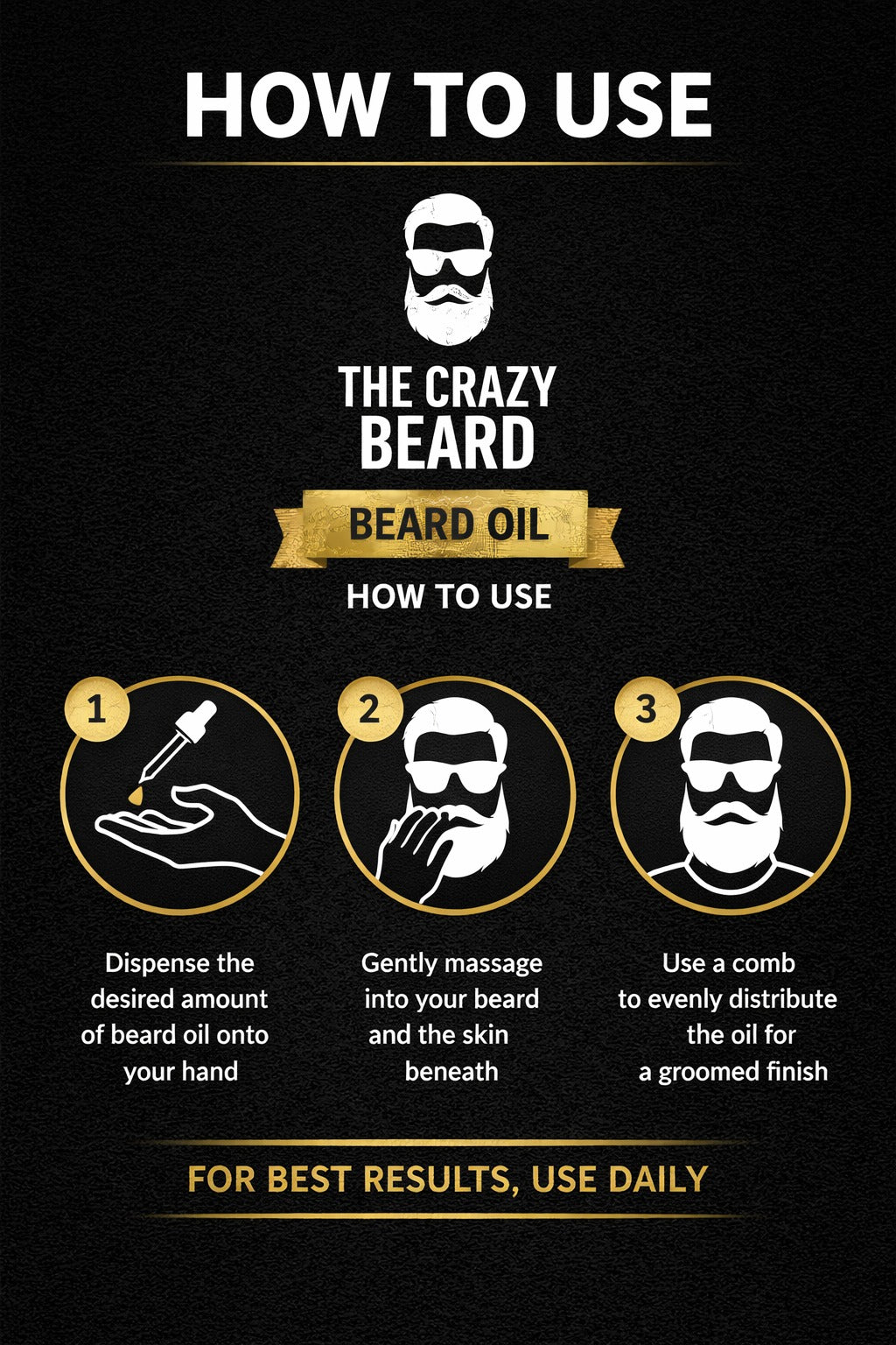 THE CRAZY BEARD™ | Premium Beard Growth Oil | Nourish, Strengthen & Stimulate Beard Growth
